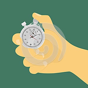 Hand with stop watch