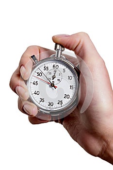 Hand with stop watch