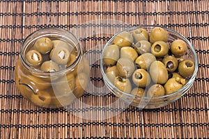 Hand stuffed colossal olives