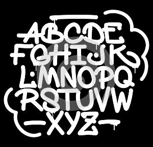 Hand style graffiti font abc