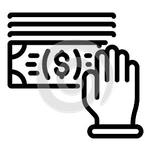Hand subsidy icon, outline style