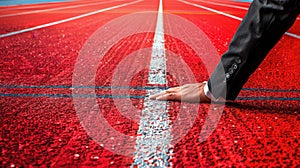 The Hand on Starting Line.AI generated image