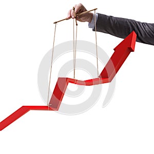 The hand supporting the growth chart line