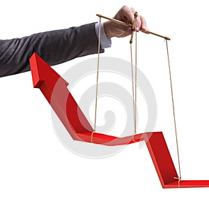 Hand supporting the growth chart line