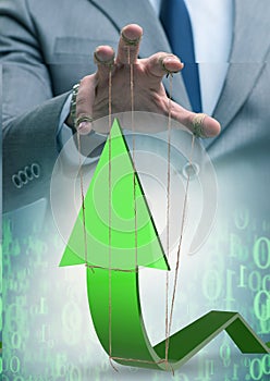 Hand supporting the growth chart line