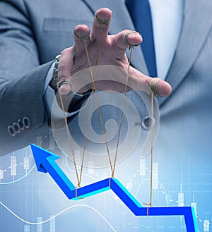 Hand supporting the growth chart line