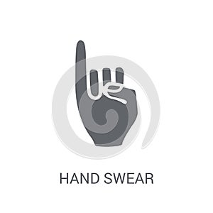 hand Swear icon. Trendy hand Swear logo concept on white background from Hands collection
