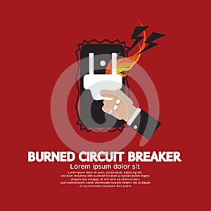 Hand Switching Burned Circuit Breaker