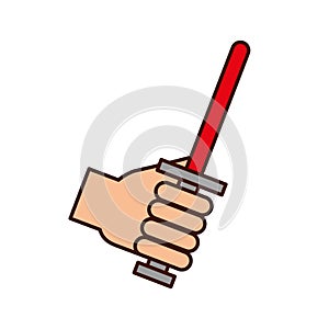 hand with sword weapon warrior game