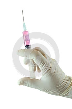 Hand with syringe