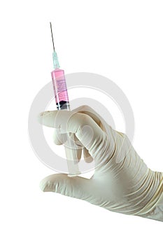 Hand with syringe photo