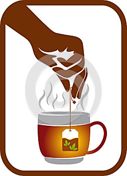 Hand tea pack logo