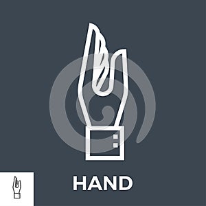 Hand thin line vector icon