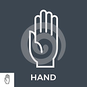 Hand thin line vector icon