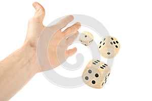 Hand throwing dice