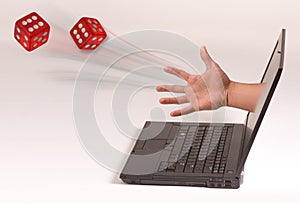 Hand throwing dice