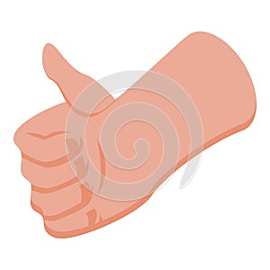 Hand thumb icon, isometric style