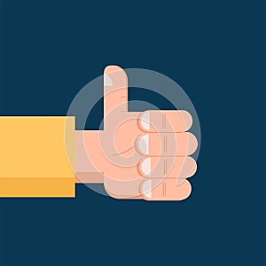 Hand Thumb Up Flat icon. Isolated Vector symbol