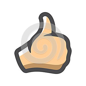 Hand Thumb Up Gesture Vector icon Cartoon illustration.