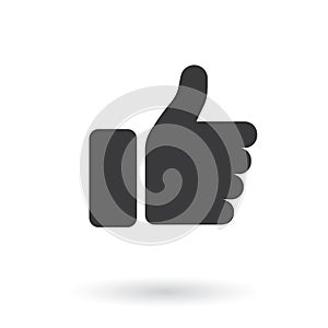 Hand Thumb Up icon. Flat style - stock vector