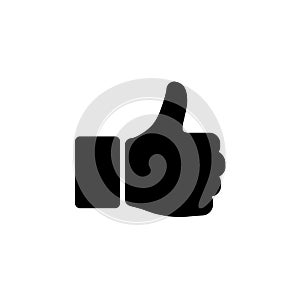 Hand thumb up icon in flat style. Yes symbol