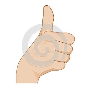 Hand with thumb up showing okey sign , cheering photo