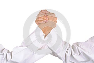 Hand tight by hands with shirts