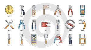 Hand Tools Collection - Vector Illustration