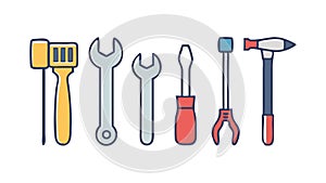 Hand Tools, Repair and Construction, Essential Equipment, vector design Generative AI