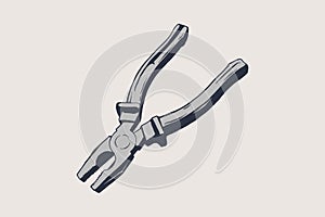 Hand tools for repair and construction. Pliers isolated vector illustration.