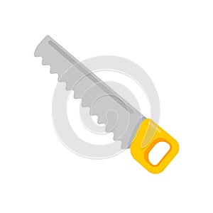 Hand tools vector. Saw with a zigzag blade for cutting wood