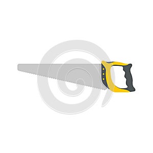 Hand tools vector. Saw with a zigzag blade for cutting wood