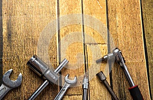 Hand tools on wood floor technology