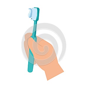 Hand with tooth brush