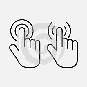 Hand touch icon. Click icon. isolated on background.