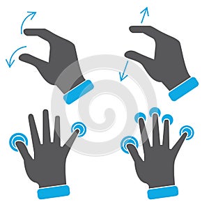 Hand touch screen icons