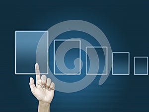 Hand touch screen interface