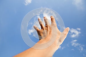 Hand touch the sky