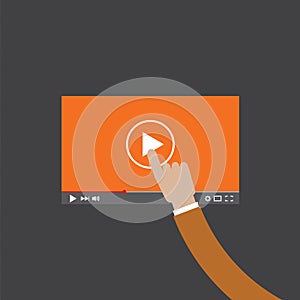 Hand Touch On Video Player.