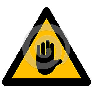 Hand Touch Warning Raster Icon Flat Illustration