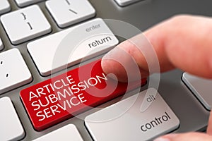 Hand Touching Article Submission Service Keypad. 3D.