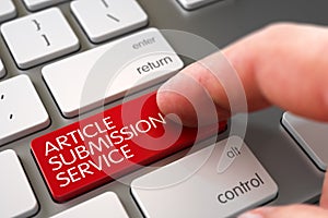 Hand Touching Article Submission Service Keypad. 3D. photo