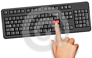 Hand touching key help