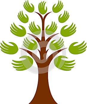 Hand tree logo