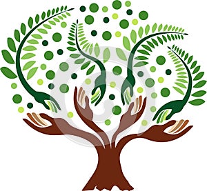 Hand tree logo