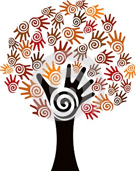 Hand tree logo