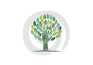 Hand tree logo