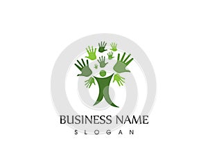 Hand Tree Logo Design Template
