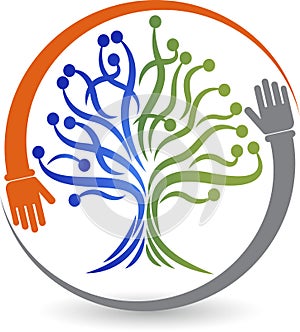 Hand tree logo