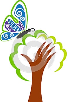Hand tree logo
